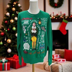 Elf Buddy The Elf Christmas Sweatshirt Holiday Ugly Sweater Voice Activated NWT